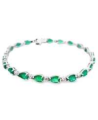 Macy's Pear Sapphire (10.50 ct. t.w.) and White Bracelet (0.04 Sterling Silver