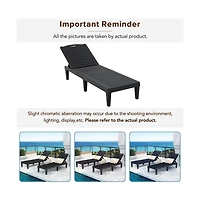 Chic Crate 2-Piece Outdoor Chaise Lounge Chair Set, Adjustable Resin Pool Loungers for Patio, Poolside & Beach