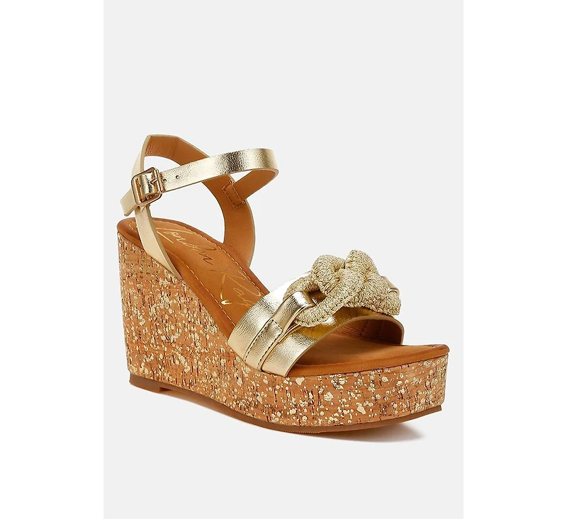 London Rag Emelda Chain Link Detail Wedge Sandals Women