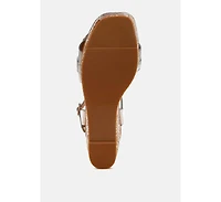 London Rag Emelda Chain Link Detail Wedge Sandals Women