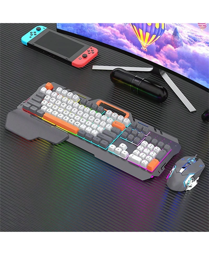 Wired Gaming Keyboard And Mouse Set - With Wrist Rest Keyboard, Suitable for Desktop, Laptop, Pc