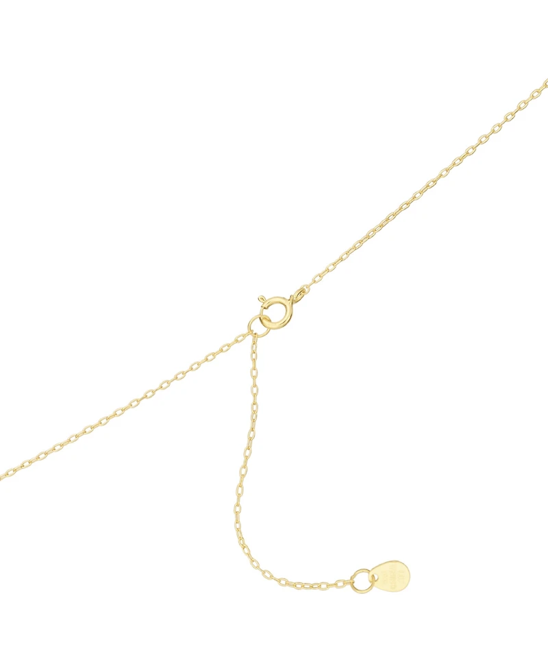 Cubic Zirconia Fluted Texture Heart Pendant Necklace in 14k Gold-Plated Sterling Silver, 16" + 2" extender