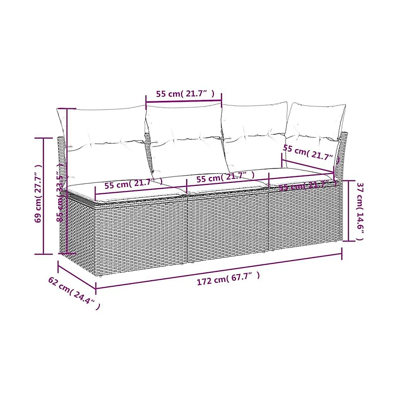 Garden Sofa Black, Cream White