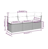 Garden Sofa Black, Cream White