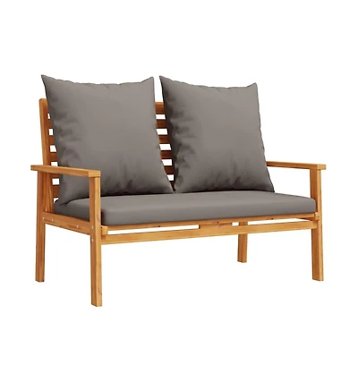 vidaXL Garden Sofa Bench Dark grey Solid acacia wood 47.2 in long
