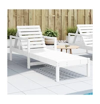 Sun Lounger White Solid Pine Wood 78.5x24.4x21.7 in