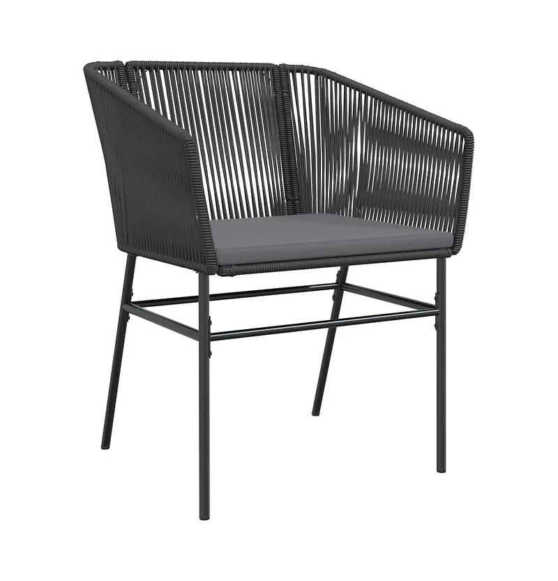 vidaXL Garden Chair Black Pe rattan Standard Uv-resistant materials
