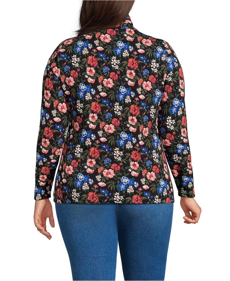 Lands' End Plus Lightweight Jersey Long Sleeve Turtleneck