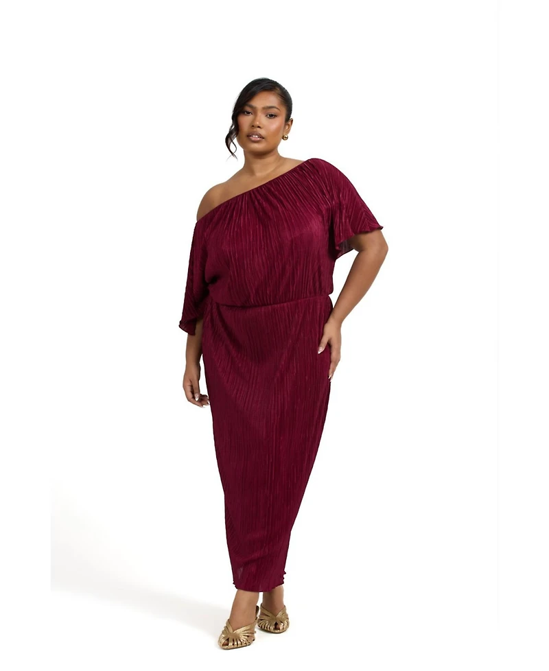Fashion-szn Curve Plus Plisse Midaxi Dress
