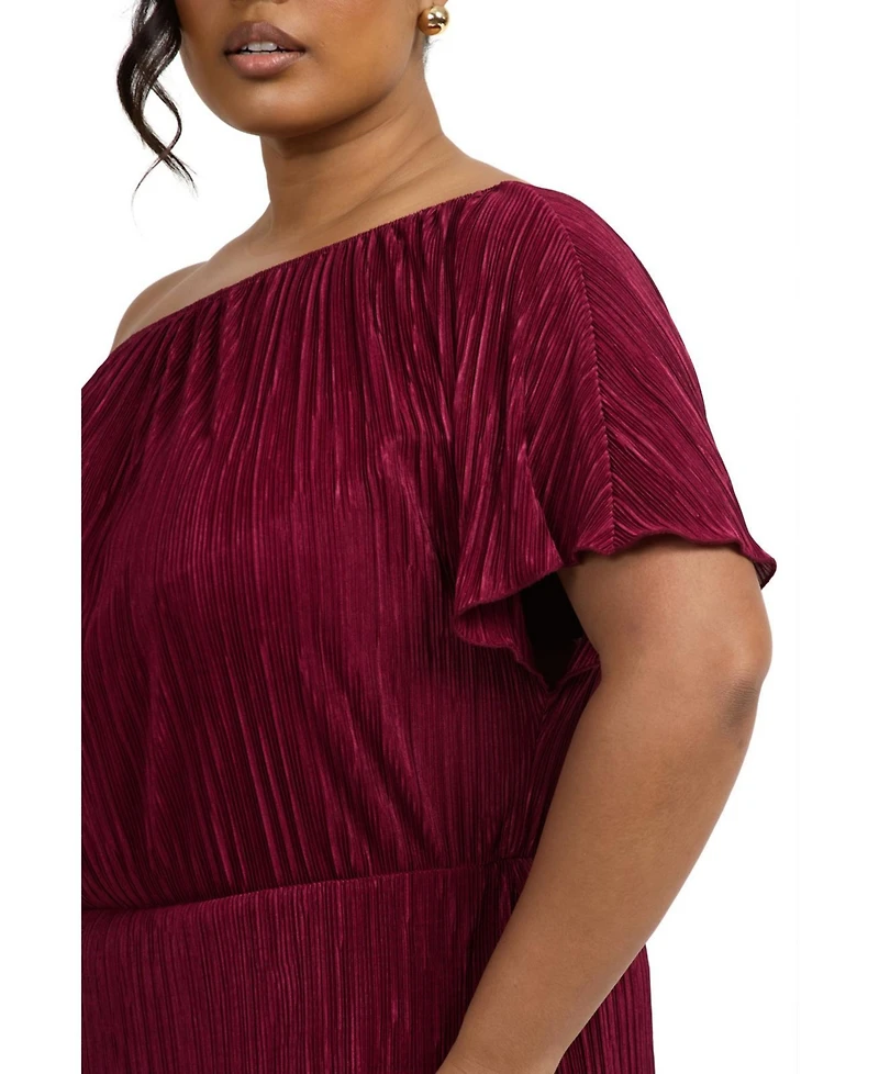 Fashion-szn Curve Plus Plisse Midaxi Dress