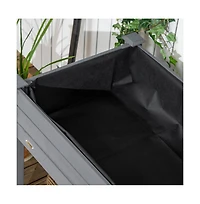 Chic Crate Outsunny Elevated Wooden Planter Box with Wheels