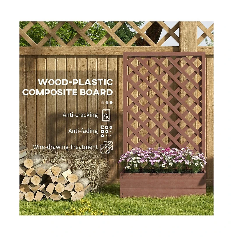 Chic Crate Outsunny Wood Planter Box with Trellis