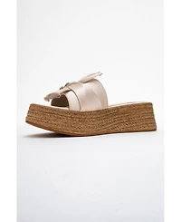 Prologue Shoes Shara Braided Bow & Bee Buckle Platform Sandal (Women)