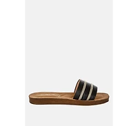 London Rag Zosaya Faux Zipper Detail Slip Ons Sandals Women