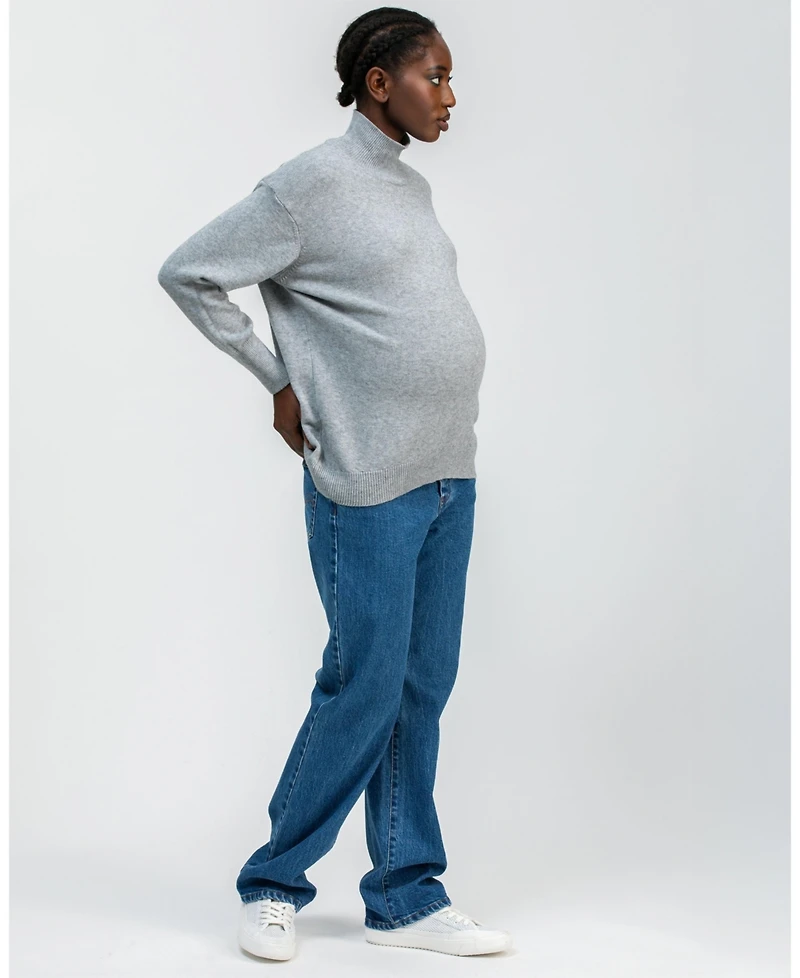 Pietro Brunelli Maternity Maternity Relaxed Turtleneck Regina Sweater with Long Sleeves