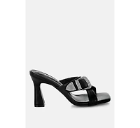 London Rag Mohaya Engraved Metallic Buckle Sandals Women