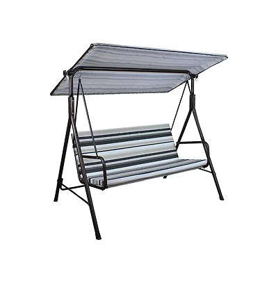 Sunjoy 2-Seat Patio Metal Proch Swing With Adjustable Canopy