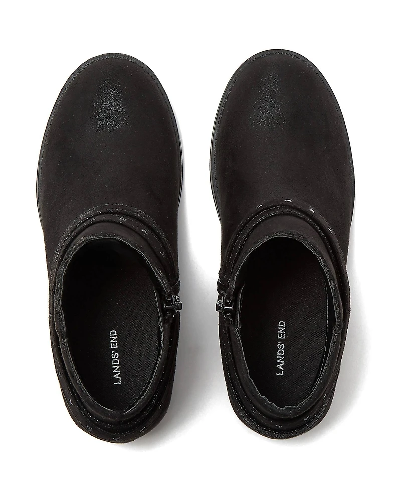 Lands' End Little Girls Shimmer Zip Up Western Booties