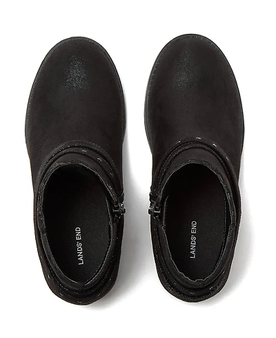 Lands' End Little Girls Shimmer Zip Up Western Booties