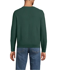 Lands' End Men's Long Sleeve Washable Merino Wool V Neck Sweater