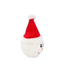 Mighty Small Snowball Santa Hat, Durable Squeaky Dog Toy