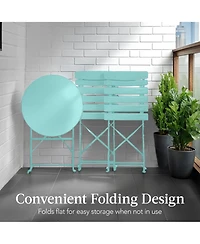 Best Choice Products 3-Piece Small Bistro Set, Folding Patio Furniture Set of 2 Chairs and Table