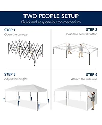 Best Choice Products 10x20ft Party Tent Pop Up Canopy Easy Setup w/ 1-Button Setup, Wheeled Case, 4 Weight Bags