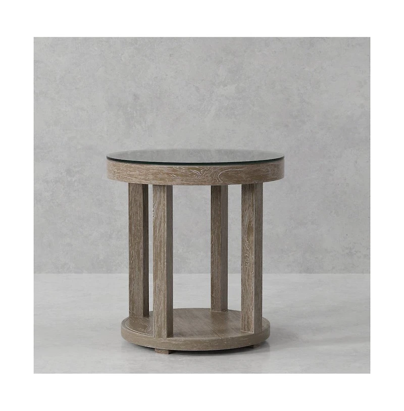 Parker House Furniture Parker House Crossings Serengeti Round Glass Top End Table