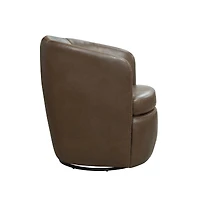 Parker Living Vintage Brown 100% Italian Leather Swivel Club Chair Two Pack