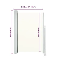 vidaXL Side Awning Cream Polyester, Powder-Coated Iron 47.2 x 118.1 in