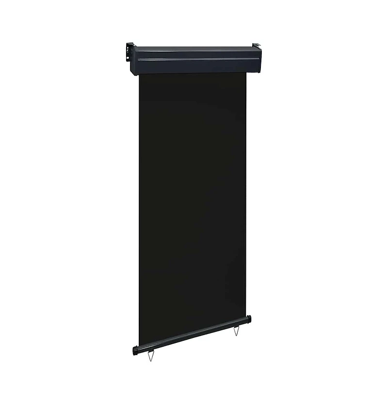 vidaXL Balcony Side Awning Black Steel, Aluminum, Polyester 41.3 x 98.4 in