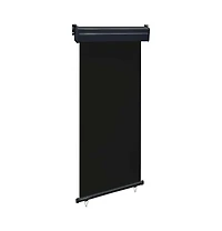 vidaXL Balcony Side Awning Black Steel, Aluminum, Polyester 41.3 x 98.4 in