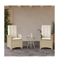 vidaXL Reclining Garden Chair Set of 2 Beige