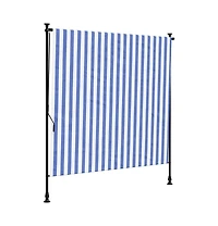 vidaXL Outdoor Roller Blind Blue and White