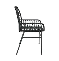 vidaXL Garden Chair Black Pe rattan, powder-coated steel Medium