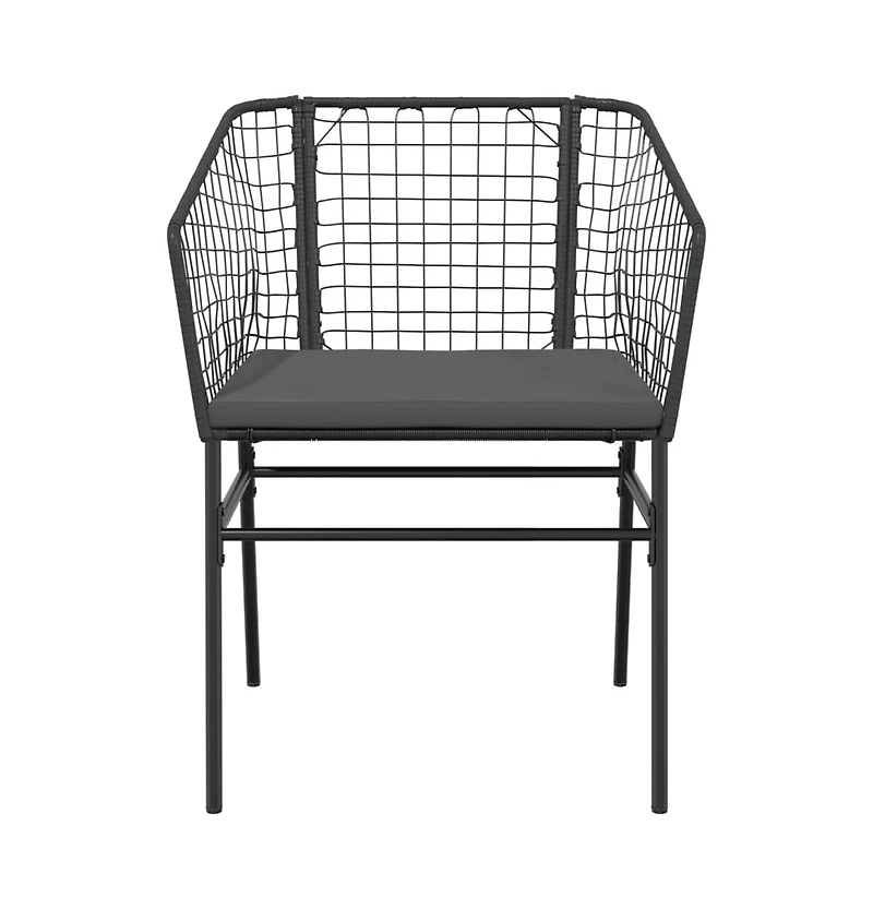 vidaXL Garden Chair Black Poly Rattan Uv-resistant materials