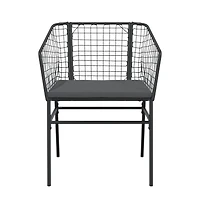 vidaXL Garden Chair Black Poly Rattan Uv-resistant materials