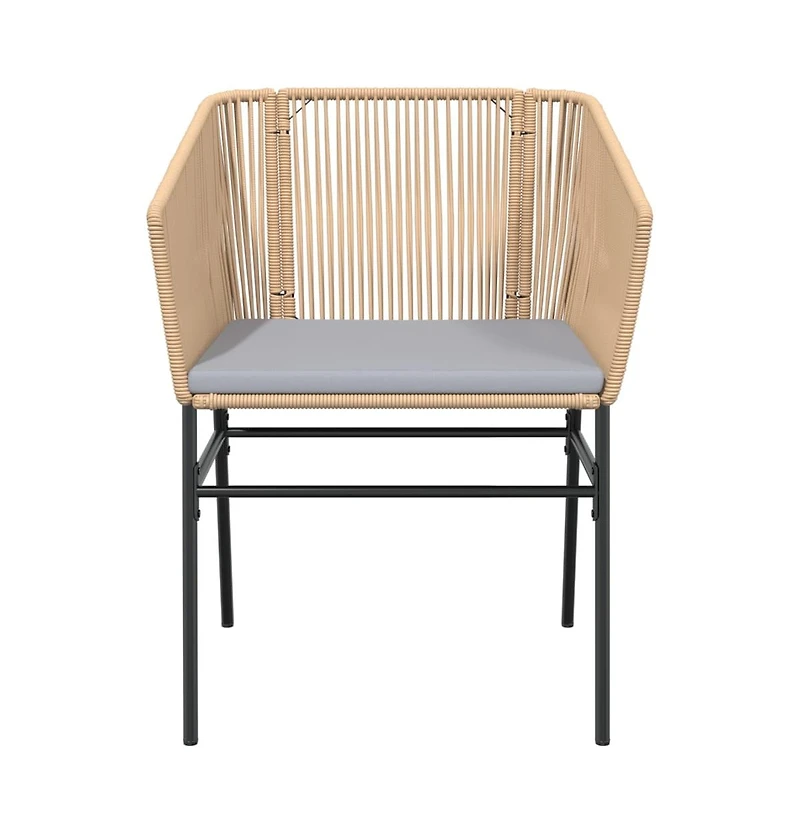 vidaXL Garden Chair Brown Pe Rattan, Powder-Coated Steel Standard