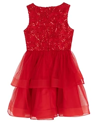 Rare Editions Girls 7-16 Mesh Tiered Skirt Dress