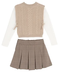 Rare Editions Girls 7-12 3-Piece Top, Vest and Skort Set