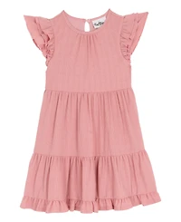 Rare Editions Girls 2T-6X 2-Piece Bow Cardigan Textured Knit Dress