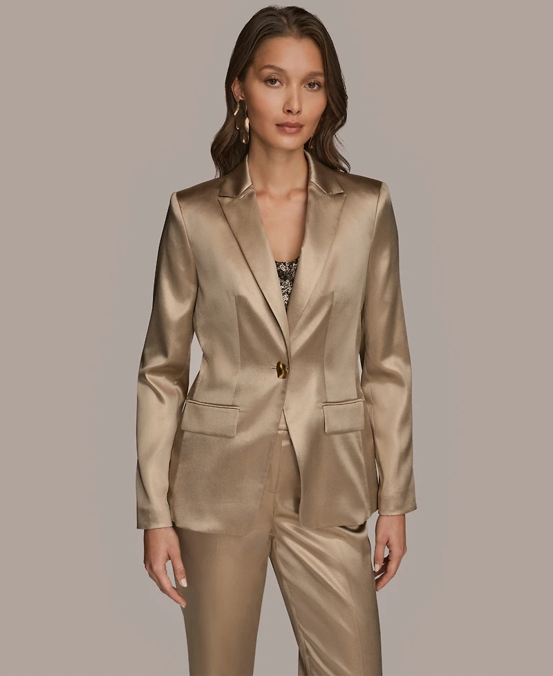 Donna Karan New York Women's Novelty One-Button Blazer