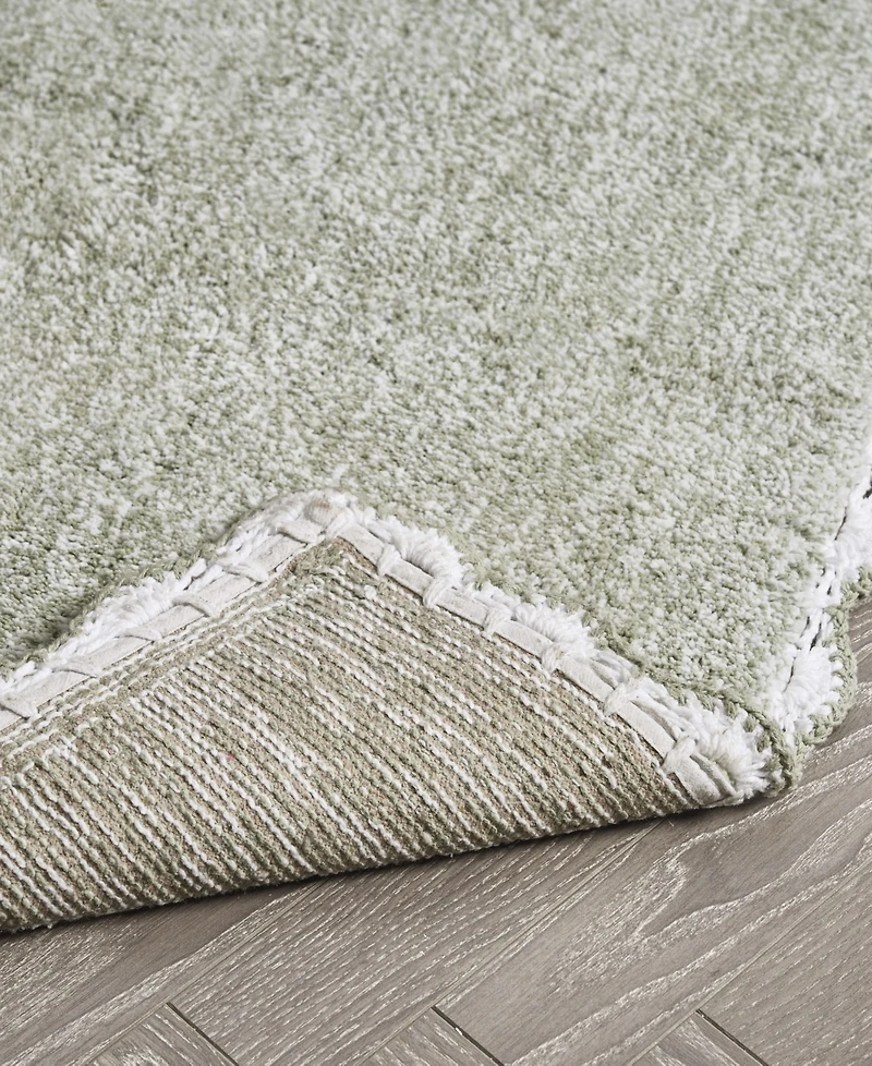 Laura Ashley Heathered Crochet Border Cotton Bath Rug, 17" x 24"