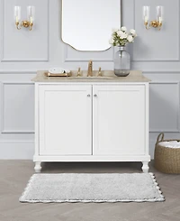 Laura Ashley Heathered Crochet Border Cotton Bath Rug, 20" x 32"