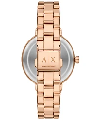 Armani Exchange Women's Two-Hand Rose Gold-Tone Stainless Steel Gift Set, 36mm