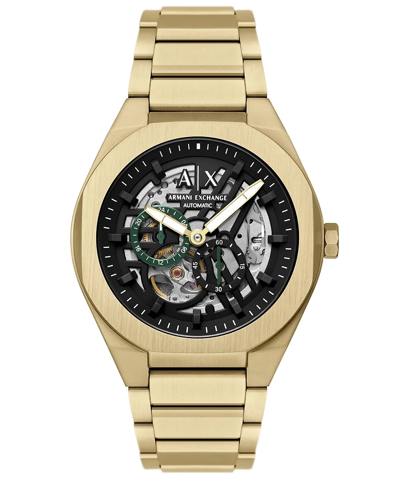 Armani Exchange Men's Sync Automatic Gold-Tone Stainless Steel Watch, 44mm