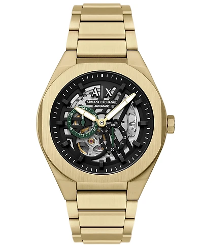 Armani Exchange Men's Sync Automatic Gold-Tone Stainless Steel Watch, 44mm
