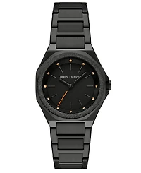 Armani Exchange Women's Three-Hand Black Stainless Steel Watch, 34mm