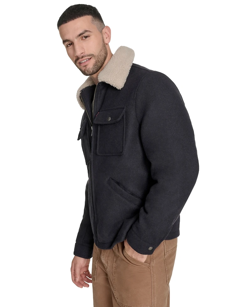 Levi's Men's Wool Blend Depot Sherpa Collar Jacket