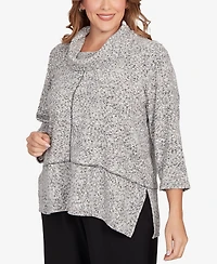 Ruby Rd. Plus Cowl Neck Spacedye Chenille Knit Top